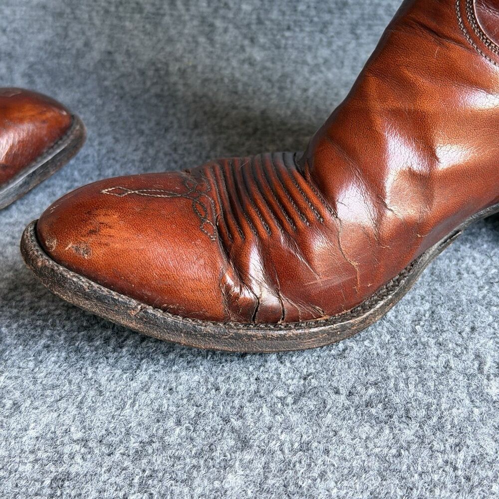 Vintage Lucchese L6609 Brown Leather Cowboy Western Boots Men’s 11 D USA - Picture 13 of 16